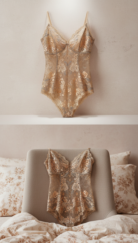 Body en dentelle dorée antique